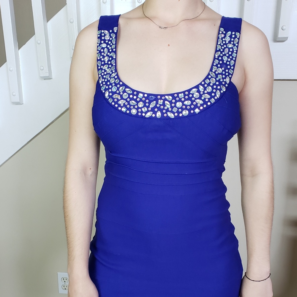 blue cocktail dress